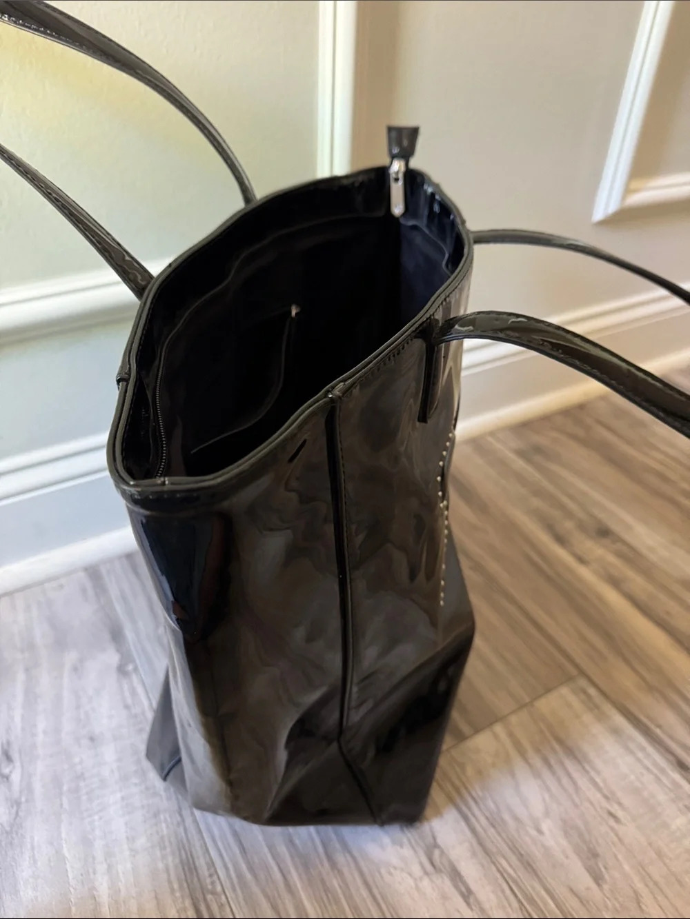 Sam Edelman Black Patent Tote with Studded Logo
